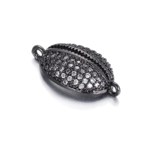 Colgante caracola con circonitas pavé y baño de oro negro para creación de joyas