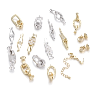 DIY Koperen Sieraden Sluiting Connector Voor Ketting Armband Geometrisch Goud Zilver Verguld Zirconia Accessoires Trui Ketting Knutselen