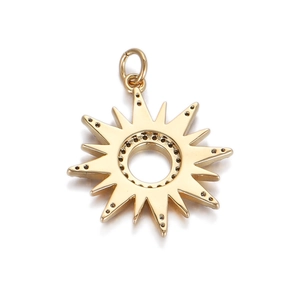 Gouden sterhanger met zirkonia voor het maken van kettingen en armbanden