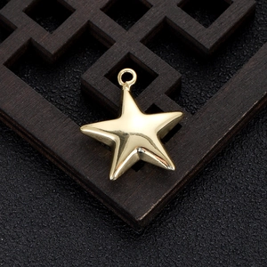 Detailed view of a 14k gold-plated irregular star pendant for DIY jewelry crafting