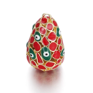 Vue détaillée du pendentif goutte en émail avec motif œil pour la création de bijoux