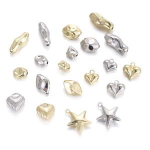 DIY Jewelry Making Accessories Gold Silver Plated Copper Star Heart Irregular Spacer Beads Pendants For Necklace Bracelet Findings Women Gifts