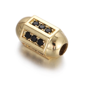 Pendentif œil maléfique plaqué or avec zircons noirs et finition 14 carats pour bijoux
