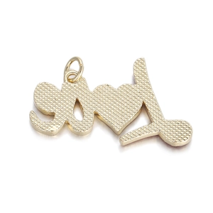 Detailed back view of gold-plated heart pendant with fine textured grid for DIY jewelry