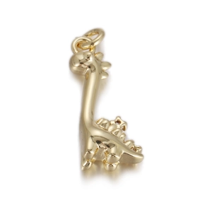 Polished gold-plated dinosaur charm for DIY necklaces and bracelets accessories