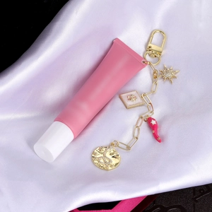 Llavero de Cobre con Varios Colgantes Esmalte Moda Estrella Luna Ojo Turco Amuletos para Bolso Mujer Accesorio Decorativo