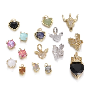 Copper Zirconia Heart Butterfly Bull Head Pendants For DIY Jewelry Making Hip Hop Charms For Necklace Bracelet Accessories