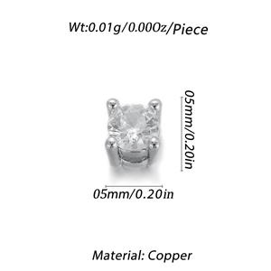 Vue détaillée d'une perle en cuivre de 5mm avec zircone pour la création de bijoux DIY