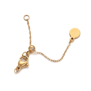 Catena di estensione placcata in oro 14K con chiusura a moschettone e cursore in silicone