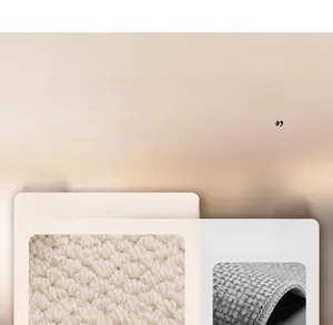 Detail view of high-density polyester fiber textures comparing ivory and gray doormat piles