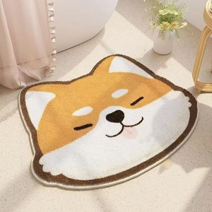 Cartoon Animal Shaped Polyester Floor Mat Non-Slip Absorbent Rug For Bathroom Bedroom Living Room Decorative Mat Home Decor