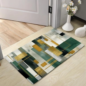 Detail of diatom mud mat with abstract geometric patterns and textured surface