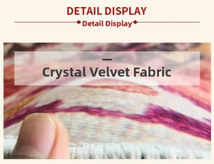 Detail of soft crystal velvet door mat with 3D stone pattern and plush texture display