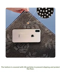 Detail of kitchen mat non-slip backing with 3D granules for floor protection