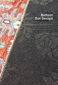 Detail of vintage Persian rug with anti-slip backing and premium stitched edges