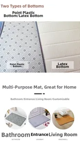 Detail view of anti-slip dotted and latex backing options for coral fleece bath mats