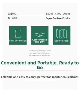 Features showing low shrinkage, soft touch, and easy folding for outdoor camping rugs