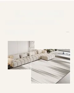 Detail of grey linear gradient rug texture suitable for minimalist living room decor