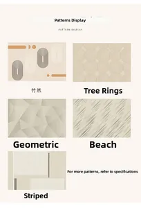 Detailed view showing five neutral-toned abstract geometric carpet texture patterns