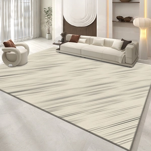 Minimalist Japanese style rug with abstract linear patterns for modern living rooms