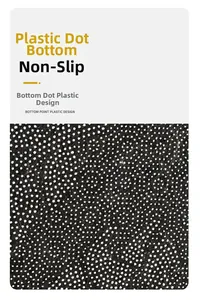 Détail macro du support antidérapant en plastique à picots pour tapis style cachemire
