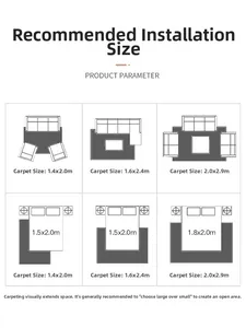 Guide des tailles de tapis minimalistes de 1,4x2,0m à 2,0x2,9m pour salon et chambre