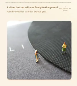 Macro view of kitchen mat showing grey fabric surface and non-slip rubber backing
