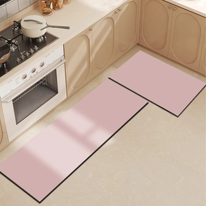 Juego de dos alfombrillas de cocina de barro de diatomeas en rosa Morandi minimalista