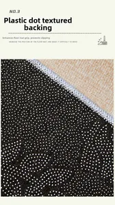 Detailed view of the non-slip dotted backing for the marble pattern rug