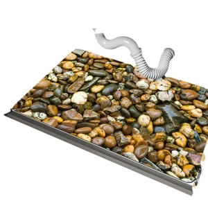 Absorbent sink mat with 3D pebble texture and anti-slip backing for kitchen or bathroom