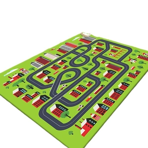 Tapis de jeu pour enfants avec plan de ville et bâtiments colorés pour la chambre