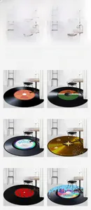 Close-up of vinyl record and galaxy round carpet designs CD-1 to CD-6 for home decor