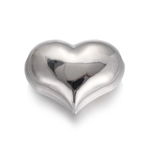 Ciondolo a cuore in argento lucido con finitura a specchio per gioielli fai-da-te