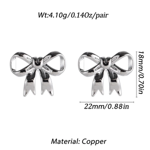 Details zu Schleifen-Ohrringen: 18mm x 22mm, Kupfer-Material, Gewicht 4,10g pro Paar Silber