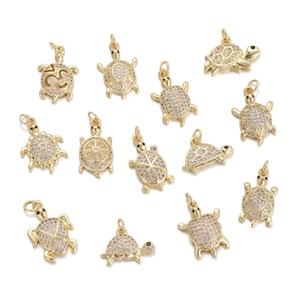 Zirconia Turtle Pendant Necklace Copper 18K Gold Plated Sea Turtle Charms For DIY Jewelry Making Gift For Women Jewelry