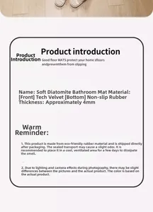 Detail view of 4mm non-slip rubber backing and diatom mud absorbent bath mat texture