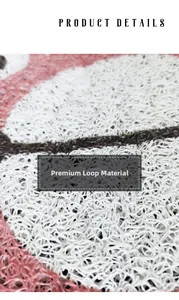 Macro detail of brown and white PVC loop pile entrance mat showing texture and material