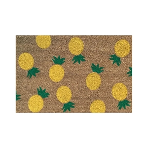 PVC Silk Loop Entrance Door Mat Non-Slip Washable Floor Mat With Pineapple Lemon Dog Pattern For Home Kitchen Hallway Decoration