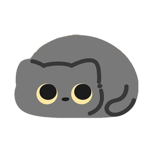 Minimalist cat shaped diatom mud mat with large yellow eyes for home entrance decor