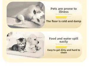 Hygienic pet mat protecting cats and dogs from cold floors and spilled food stains