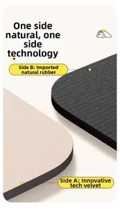 Detail of diatom mud pet mat showing soft tech velvet surface and non-slip rubber base