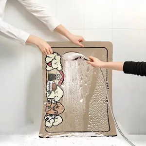 Cartoon dog diatom mud pet mat, waterproof and easy to clean with water spray