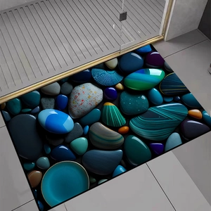 Moderne 3D-Kieselstein Badematte, saugfähig und rutschfest für das Badezimmerdekor