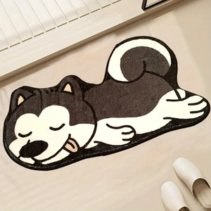 Texture détaillée du tapis de bain husky en cachemire doux avec envers antidérapant