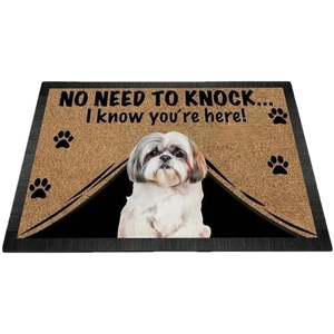 Funny Shih Tzu dog diatom mud doormat with humor quote and non-slip backing