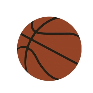 Round diatom mud basketball printed bathroom floor mat with non-slip texture
