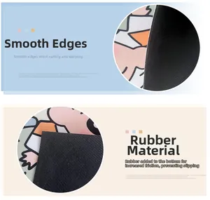 Detail of non-slip rubber backing and smooth edge of Crayon Shin-chan bath mat