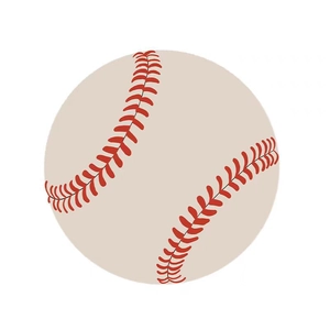 Absorbent diatom mud bathroom mat featuring a classic round baseball graphic design