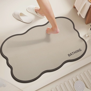Modern Minimalist Irregular Diatom Mud Bath Mat Non-Slip Absorbent Bathroom Floor Mat Quick Dry Kitchen Entrance Doormat