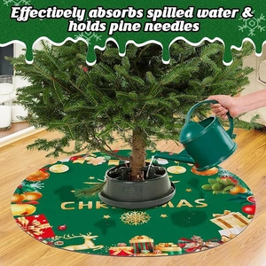 Christmas Tree Skirt Round Floor Mat Holiday Decoration For Living Room Bedroom Reindeer Snowflakes Tree Mat Home Decor